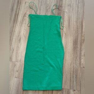 Zara ribbed Green tube Dress medium M